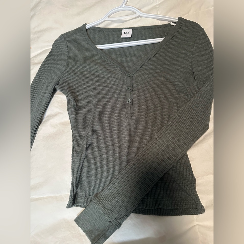 TNA thermal Henley long sleeve top